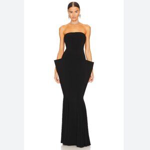 NWT Norma Kamali Strapless Wing Fishtail Gown